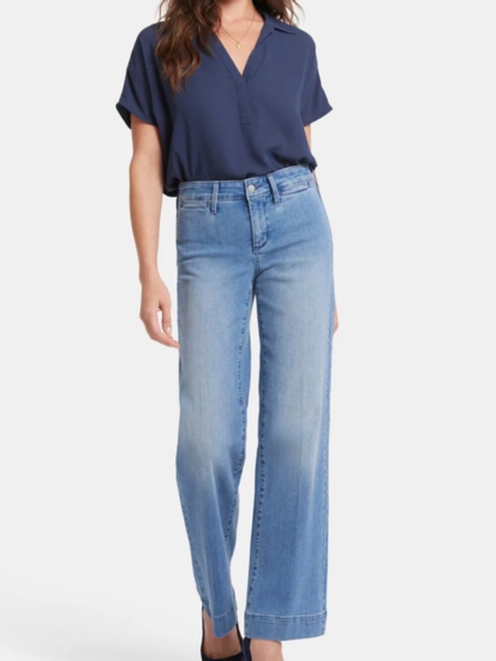 NYDJ Teresa Wide Leg Light Weight Trouser Soft Jeans size 12